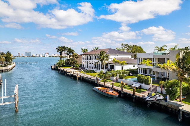 exterior space with a boat dock