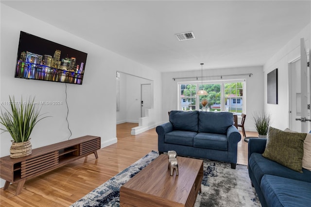 living room featuring wood-type flooring