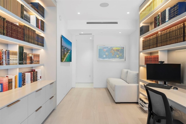 office area featuring light wood-type flooring