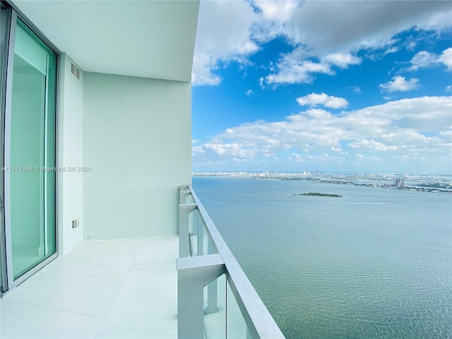 balcony with a water view