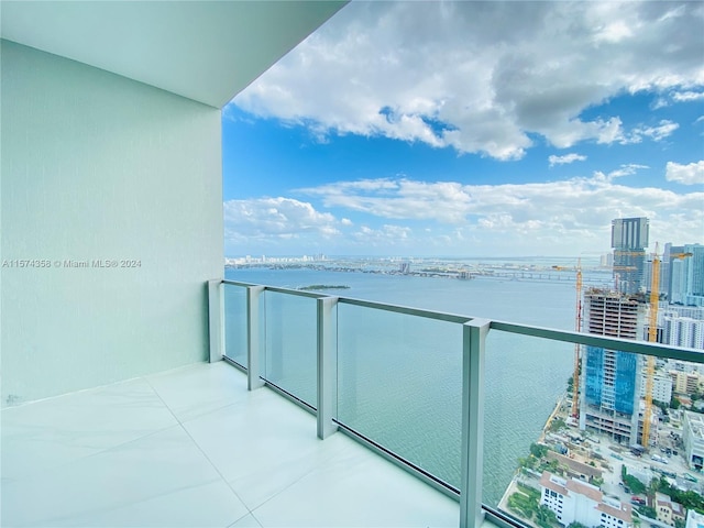 balcony with a water view