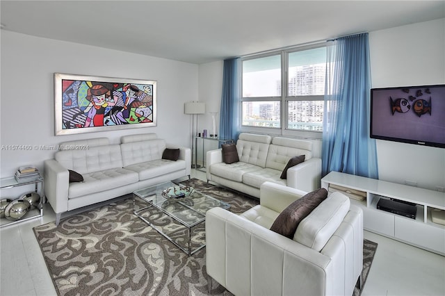 living room featuring hardwood / wood-style flooring