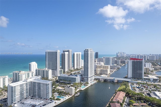 view of city featuring a water view