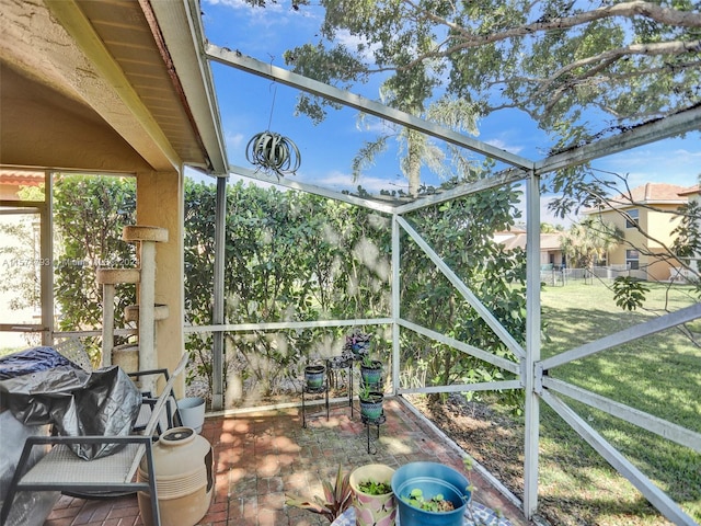 view of sunroom