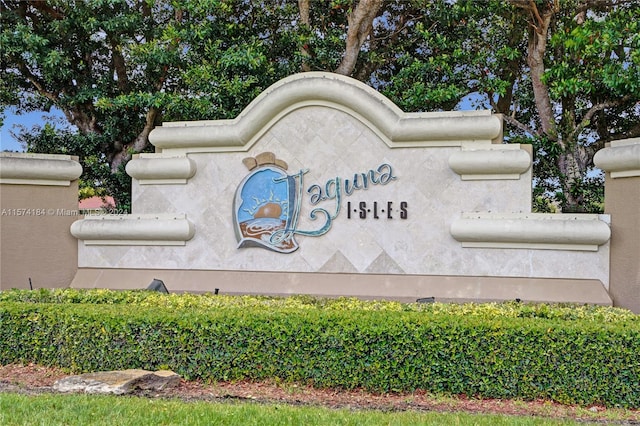 view of community sign