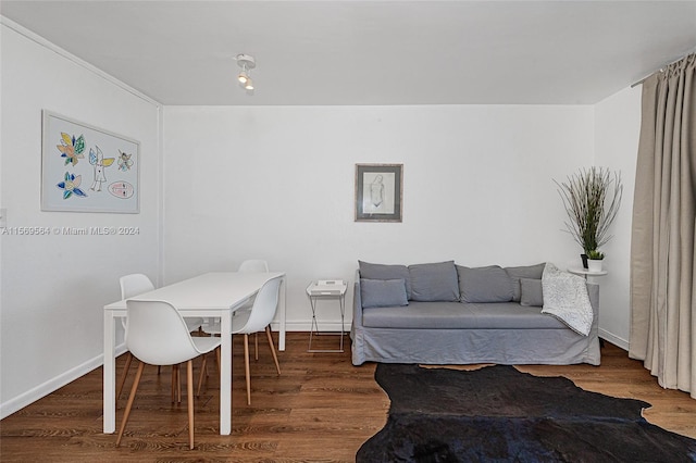 interior space with hardwood / wood-style floors