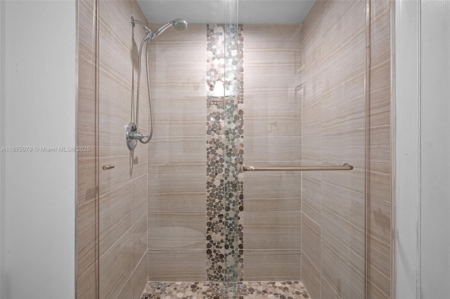 bathroom with a shower stall