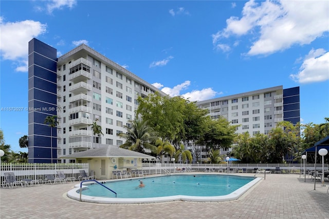 view of pool featuring a patio area