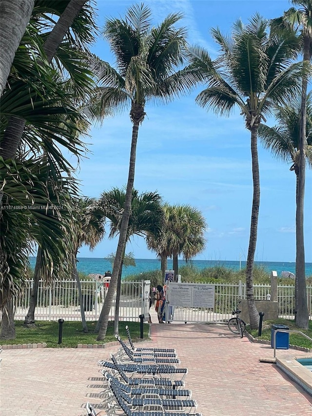 view of property's community with a water view