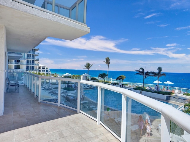 balcony with a water view