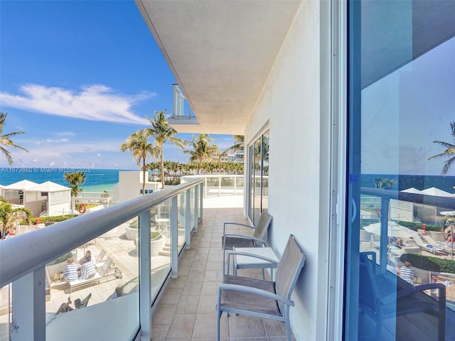 balcony with a water view