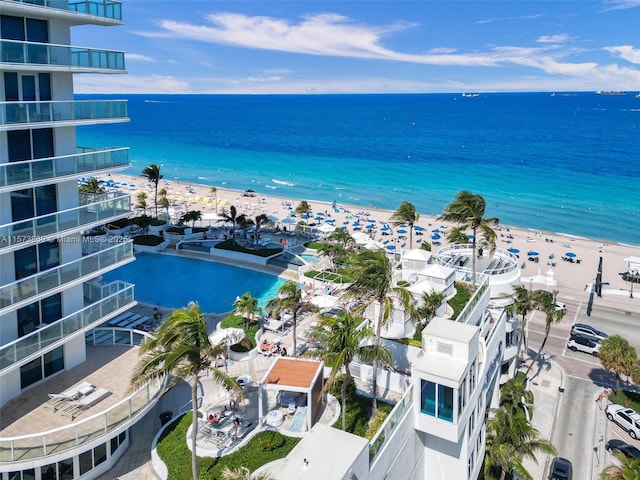 view of water feature featuring a beach view