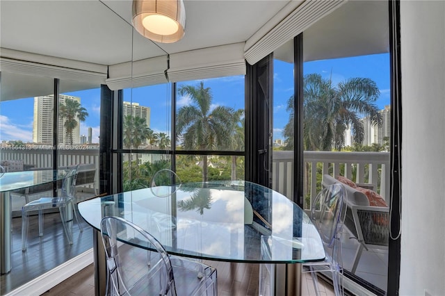 view of sunroom