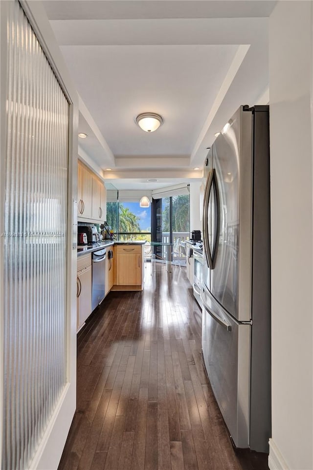 washroom with hardwood / wood-style floors