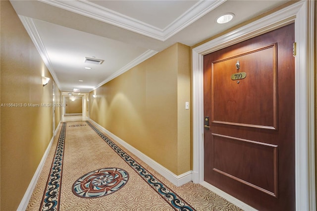 interior space with ornamental molding