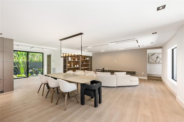 dining room with light hardwood / wood-style flooring