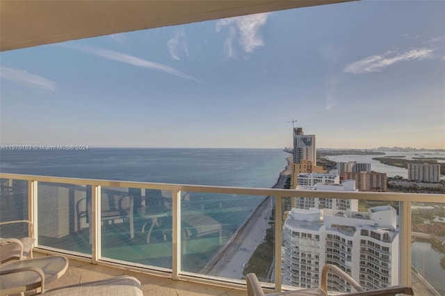 balcony with a water view