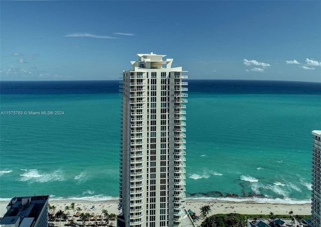 water view with a view of the beach