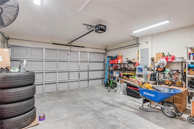 garage featuring a garage door opener