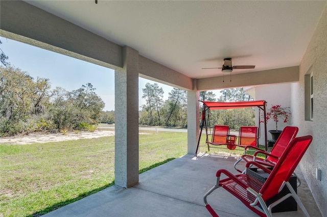 view of patio / terrace with ceiling fan