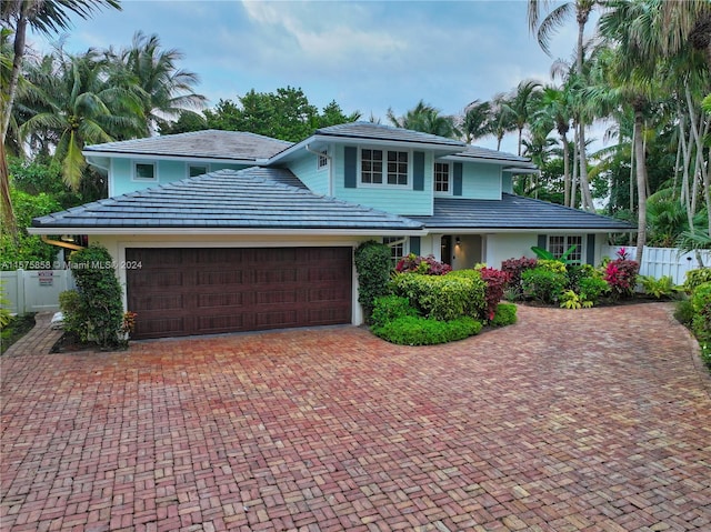 view of front of home featuring a garage