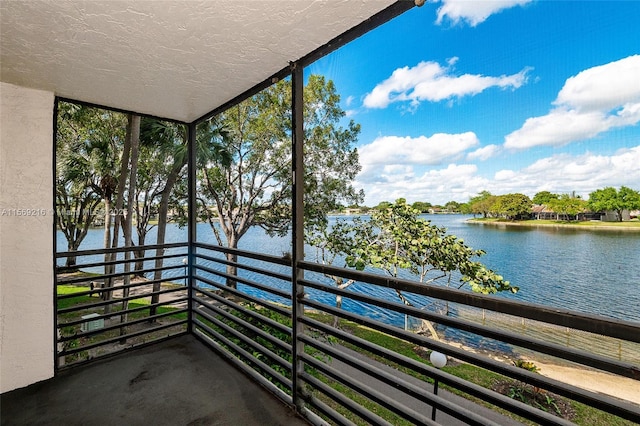 balcony with a water view