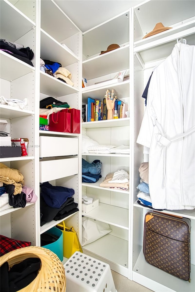 view of walk in closet