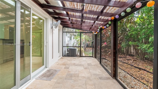 view of patio with a pergola and central air condition unit