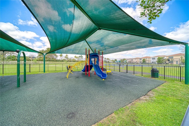 view of playground featuring a yard