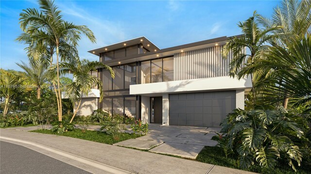 view of front facade with a garage