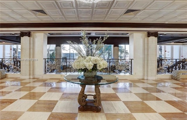 view of tiled dining room