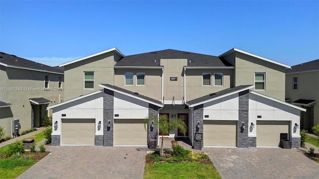 view of front of house with a garage