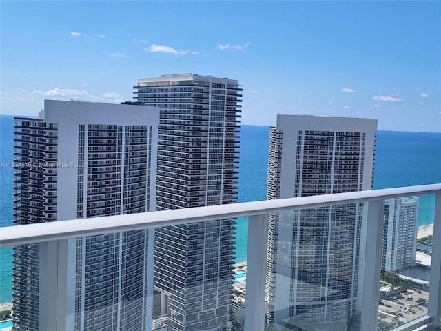 balcony with a water view