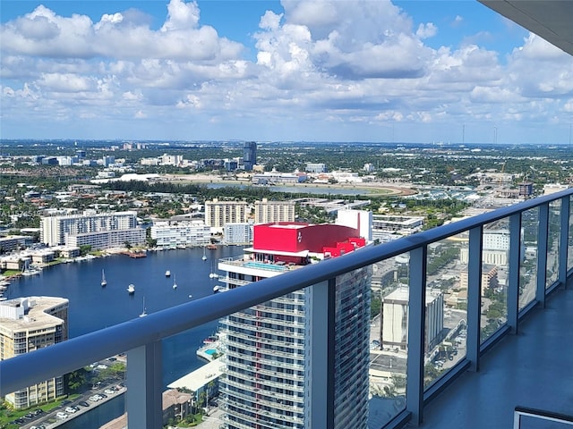 balcony with a water view