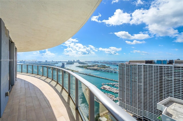 balcony with a water view