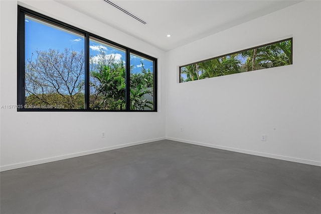 empty room with concrete floors