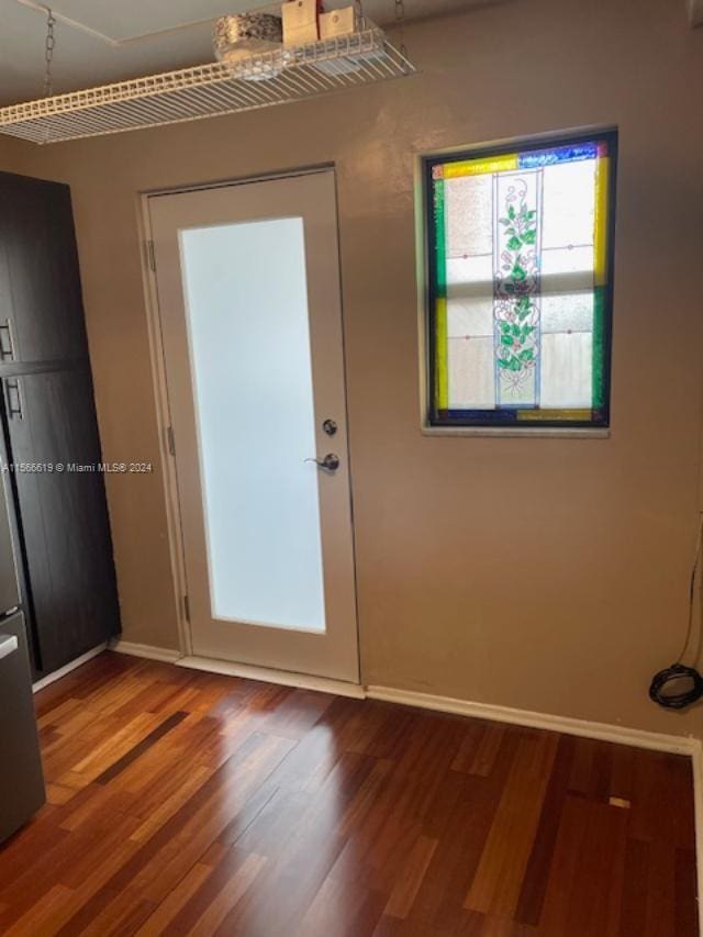 entryway featuring hardwood / wood-style flooring