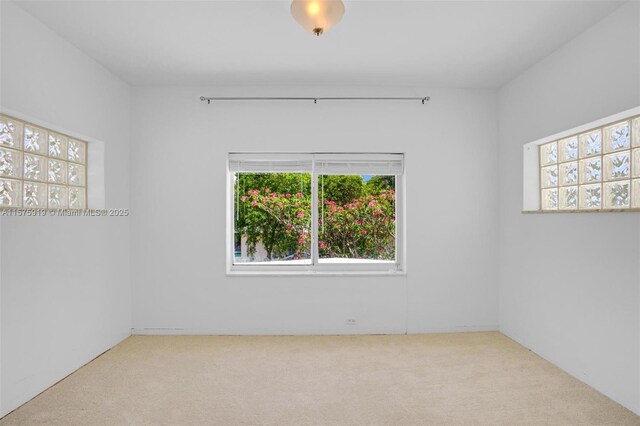 spare room with light colored carpet