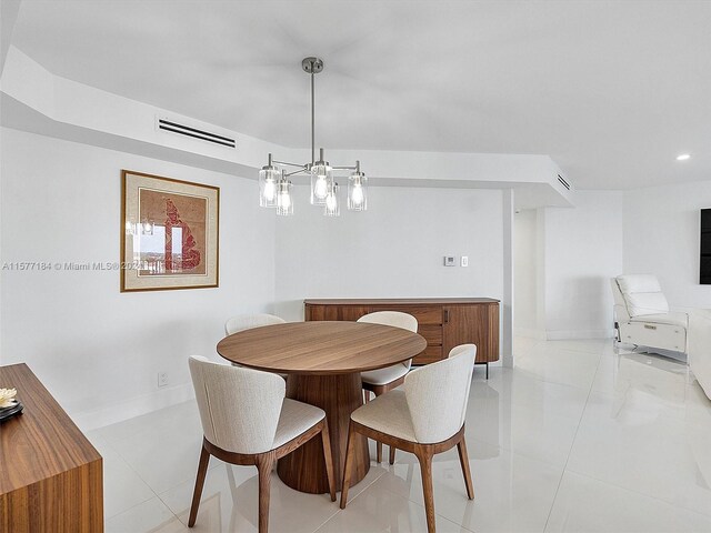 view of tiled dining room