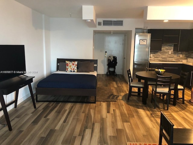 living room featuring dark hardwood / wood-style floors