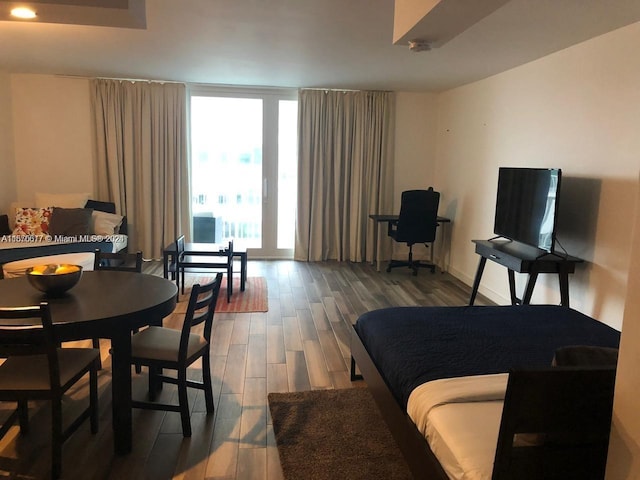 living room with hardwood / wood-style floors