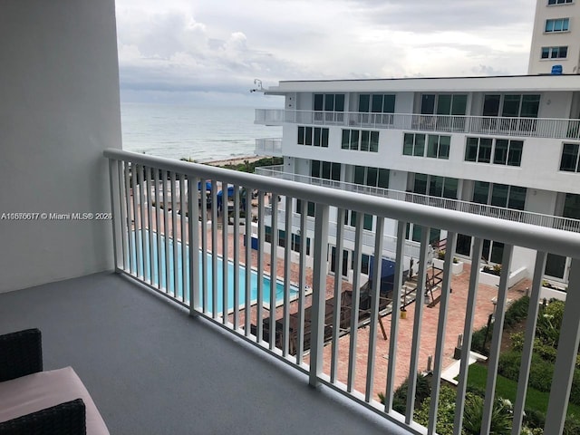 balcony with a water view