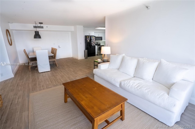 living room with wood-type flooring