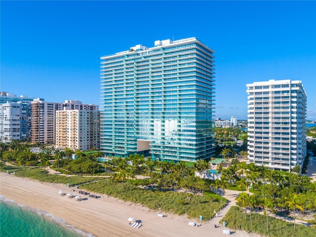 view of property featuring a view of the beach