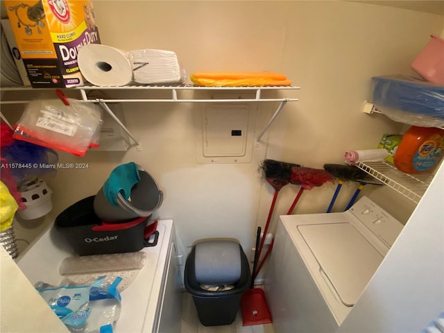 clothes washing area featuring washer / clothes dryer