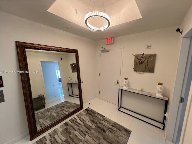 bathroom with tile patterned floors