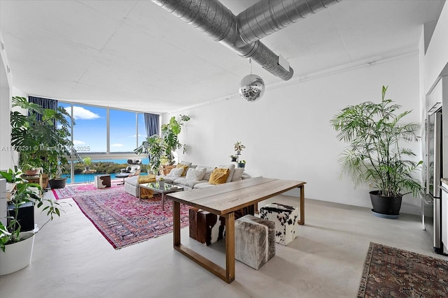 view of patio / terrace featuring an outdoor hangout area and a water view