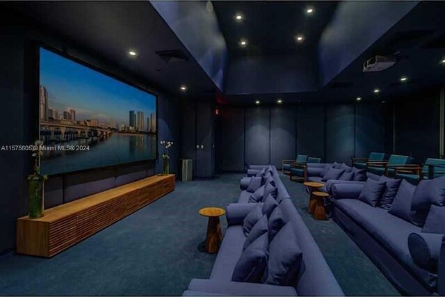 view of carpeted cinema room