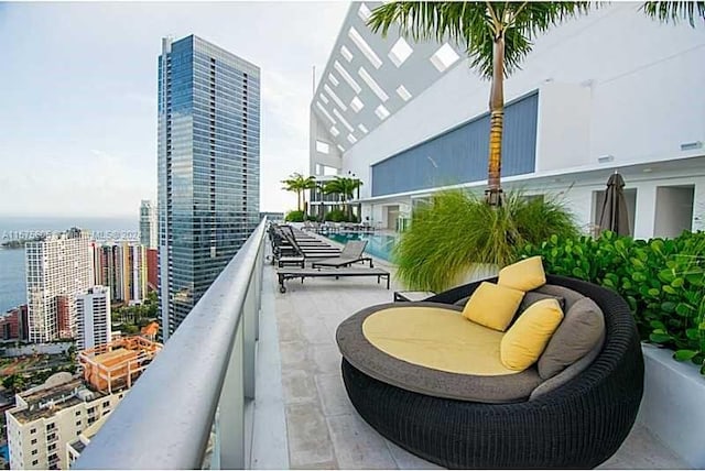 balcony with a water view