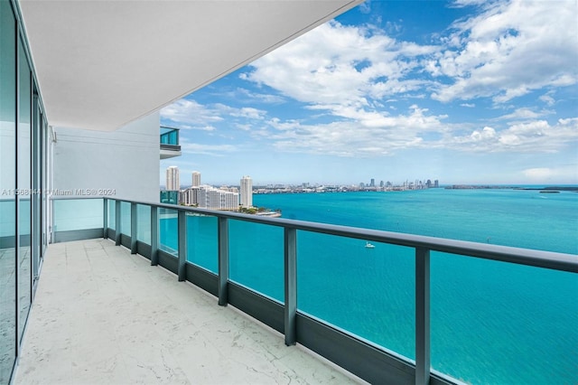 balcony with a water view